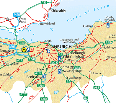 Map of the Area Around Edinburgh